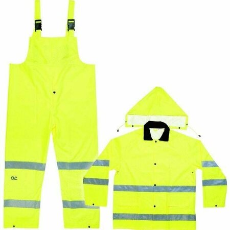 CUSTOM LEATHERCRAFT 3-Piece Hi Visibility Rain Suit R111L